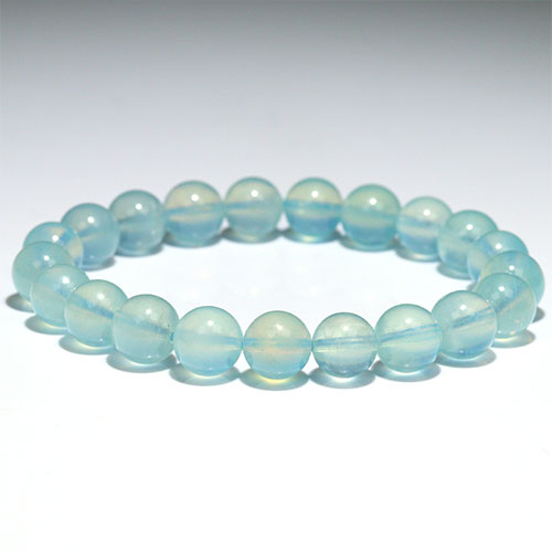 〔K2009-5〕希少 約9.8mm グリーンアクアマリン Green Aquamarine ブレスレット グリーンベリル