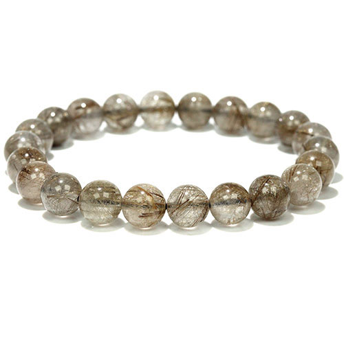 〔K2010-2〕約8mm シルバールチルクォーツ ブレスレット Silver Rutilated Quartz