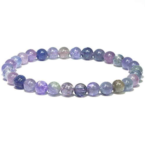 〔K2022-1〕高品質 約6mm ミックスタンザナイト Tanzanite 誕生石 ブレスレット【FOREST 天然石 パワーストーン】