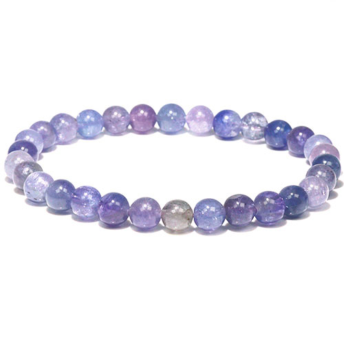 〔K2022-3〕高品質 約6mm ミックスタンザナイト Tanzanite 誕生石 ブレスレット【FOREST 天然石 パワーストーン】