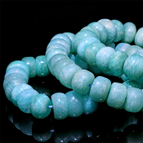 〔K2024-1〕約13-14mm アマゾナイト ボタン  天河石 ブレスレット Amazonite 【ランダム発送】