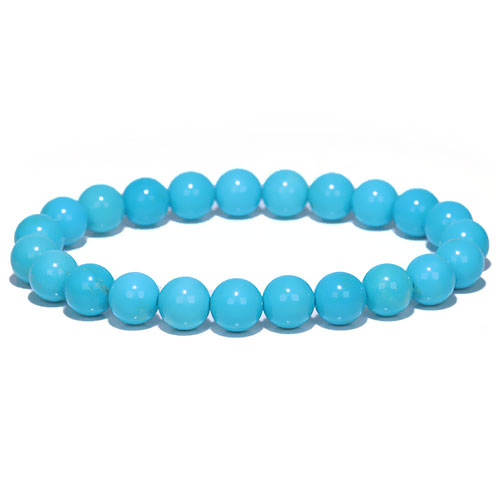 〔K2030-1〕【鑑別書付】約8mm アリゾナ スリーピングビューティーターコイズ ブレスレット Sleeping beauty turquoise