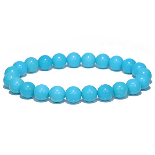 〔K2030-3〕【鑑別書付】約8mm アリゾナ スリーピングビューティーターコイズ ブレスレット Sleeping beauty turquoise