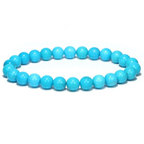 〔K2030-5〕【鑑別書付】約7mm アリゾナ スリーピングビューティーターコイズ ブレスレット Sleeping beauty turquoise