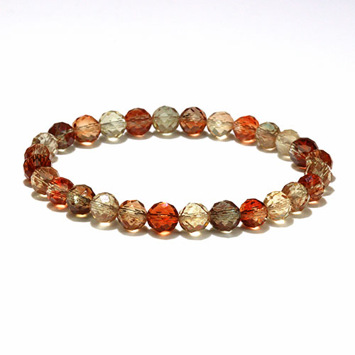 〔K2050-1〕約6mm 高品質 希少石 ミックスカラーアンデシン ブレスレット フェルドスパー