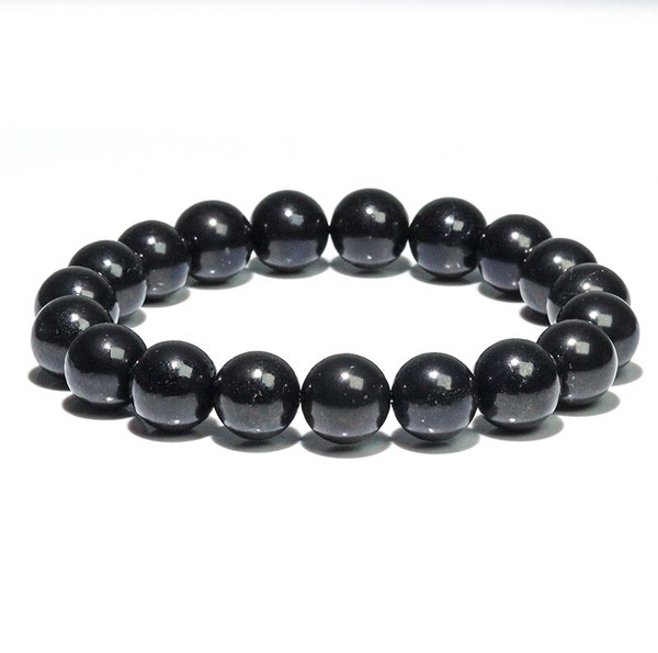 〔K2051-12m〕12mm「癒しの石」シュンガイト ブレスレット Shungite シュンガ石【ランダム発送】