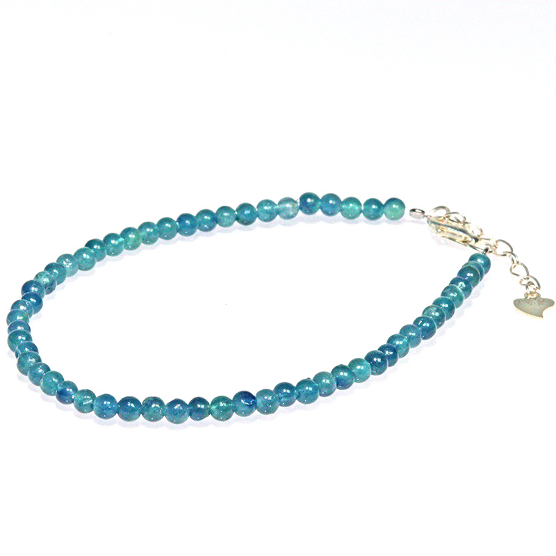 〔K2055〕お買い得 約3mm SV925 ブルートルマリン（インディゴライト)Tourmaline ブレスレット