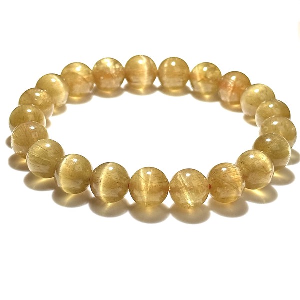 〔K2059-1〕希少！極上品質！ゴールデンアパタイトキャッツアイ ブレスレット【FOREST 天然石 パワーストーン】