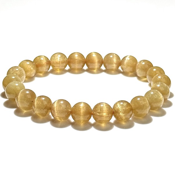 〔K2059-2〕希少！極上品質！ゴールデンアパタイトキャッツアイ ブレスレット【FOREST 天然石 パワーストーン】