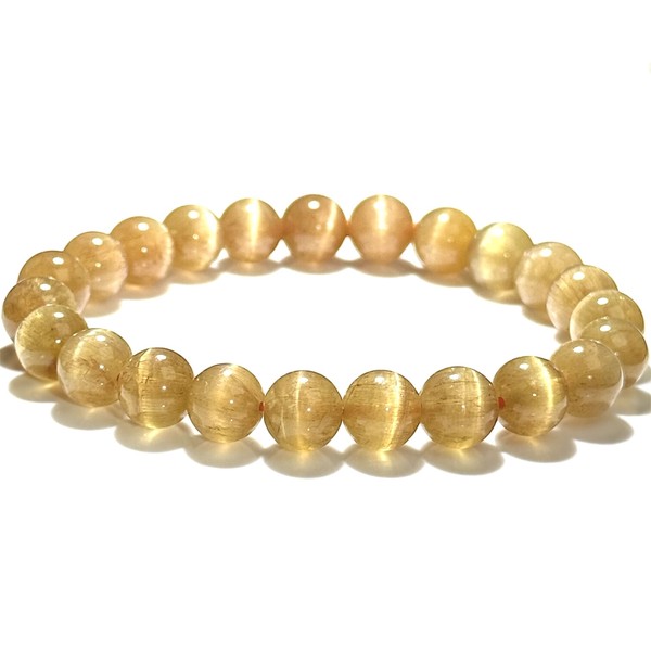 〔K2059-4〕希少！極上品質！ゴールデンアパタイトキャッツアイ ブレスレット【FOREST 天然石 パワーストーン】