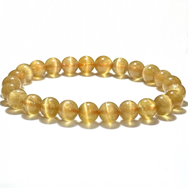 〔K2059-5〕希少！極上品質！ゴールデンアパタイトキャッツアイ ブレスレット【FOREST 天然石 パワーストーン】