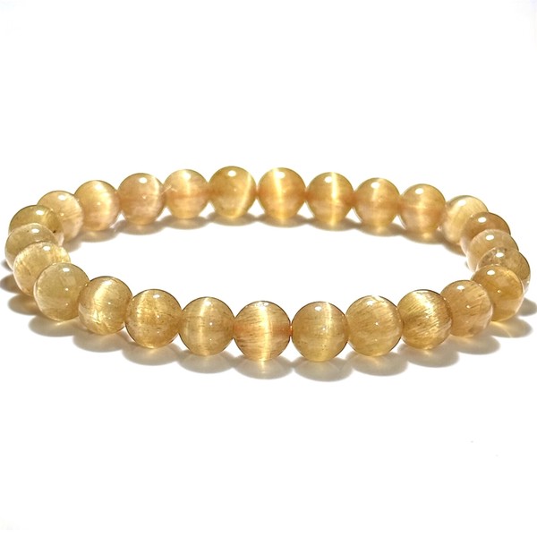 〔K2059-6〕希少！極上品質！ゴールデンアパタイトキャッツアイ ブレスレット【FOREST 天然石 パワーストーン】