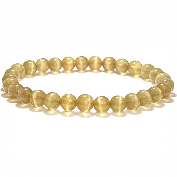 〔K2059-7〕希少！極上品質！ゴールデンアパタイトキャッツアイ ブレスレット【FOREST 天然石 パワーストーン】