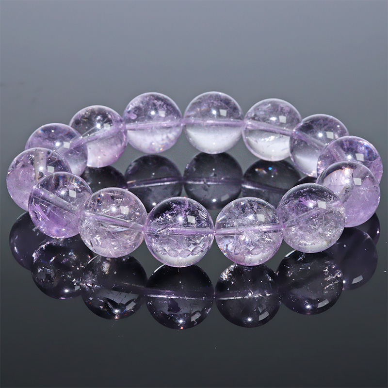 〔K2096-15m〕約15mm 高品質 ボリビア産 ピンクアメジスト  ブレスレット Pink Amethyst【ランダム発送】