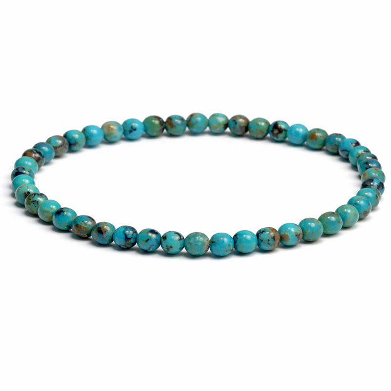 〔K2105〕約4mm アリゾナ州キングマン鉱山 キングマンターコイズ ブレスレット Kingman Turquoise【カード付】