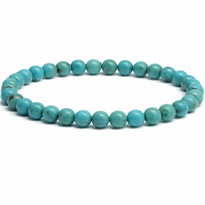 〔K2107-4〕約6.5mm メキシコ産ナコザリターコイズターコイズ ブレスレット Nacozari turquoise【カード付】