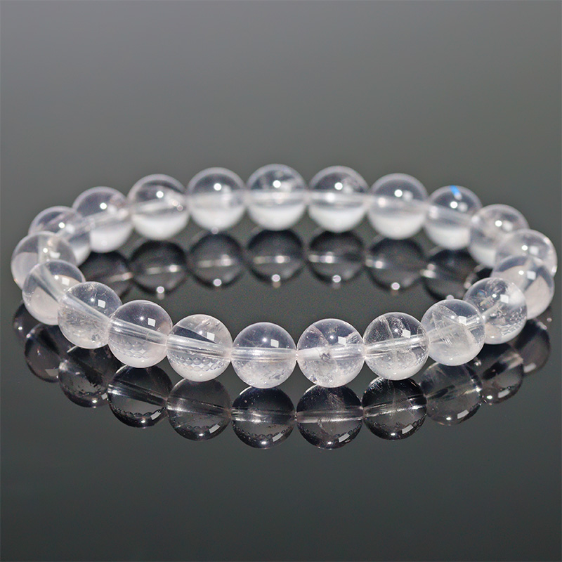 〔K2108-9m〕約9mm コロンビア産 ピンクレムリアンシードクリスタルブレスレット ギャランティーカード Pink Lemurian