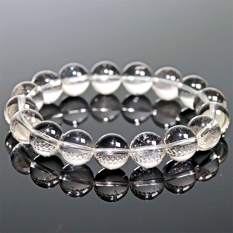 〔K2109-12m〕約12mm コロンビア産 水晶 ムリアンシードクリスタルブレスレット ギャランティーカード  Lemurian