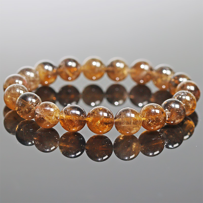 〔K2110-10〕約10mm コロンビア産 ゴールデンムリアンシードクリスタルブレスレット ギャランティーカード Lemurian