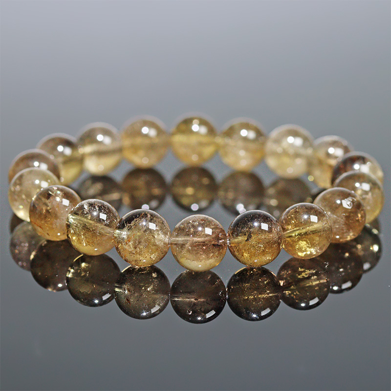〔K2110-11〕約11mm コロンビア産 ゴールデンムリアンシードクリスタルブレスレット ギャランティーカード Lemurian