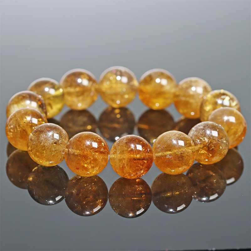 〔K2110-12〕約16mm コロンビア産 ゴールデンムリアンシードクリスタルブレスレット ギャランティーカード Lemurian