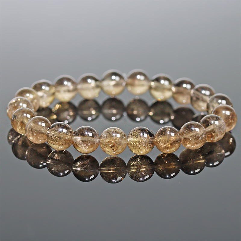 〔K2110-17〕約8mm コロンビア産 ゴールデンムリアンシードクリスタルブレスレット ギャランティーカード Lemurian