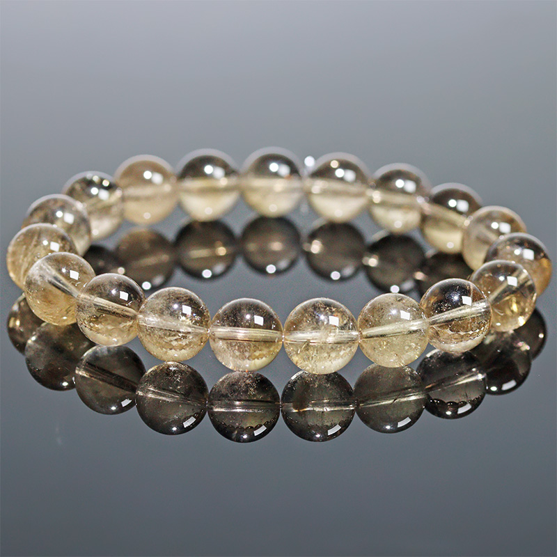 〔K2110-25〕約10mm コロンビア産 ゴールデンムリアンシードクリスタルブレスレット ギャランティーカード Lemurian