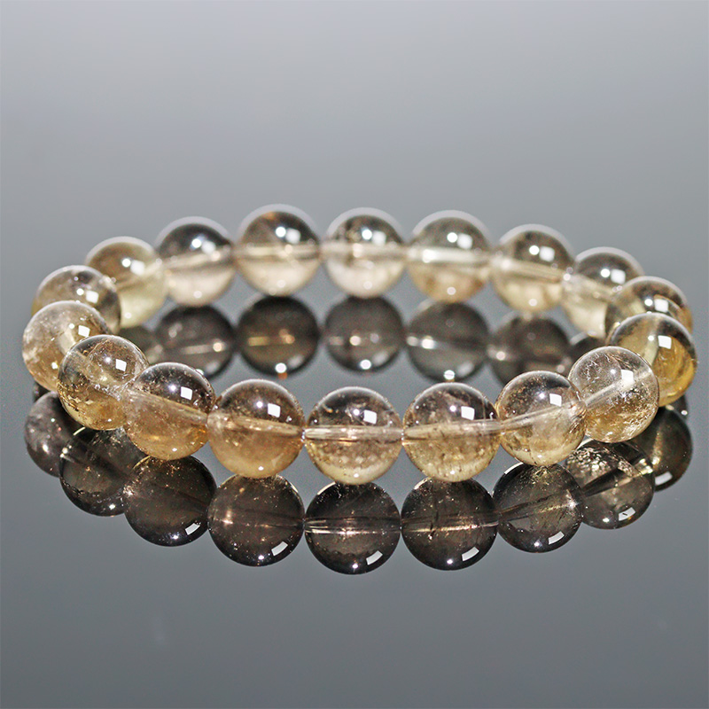 〔K2110-26〕約11mm コロンビア産 ゴールデンムリアンシードクリスタルブレスレット ギャランティーカード Lemurian