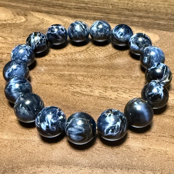 〔K2112-1〕12.5mm 高品質 ブルーピーターサイト ブレスレット【FOREST 天然石 パワーストーン】