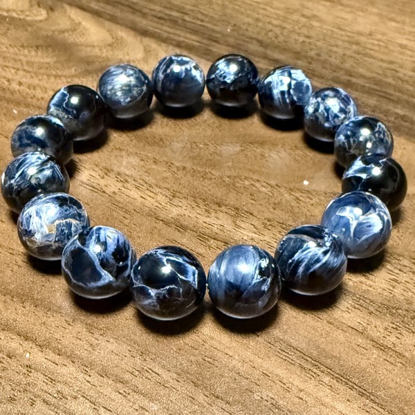 〔K2112-2〕14mm 高品質 ブルーピーターサイト ブレスレット【FOREST 天然石 パワーストーン】