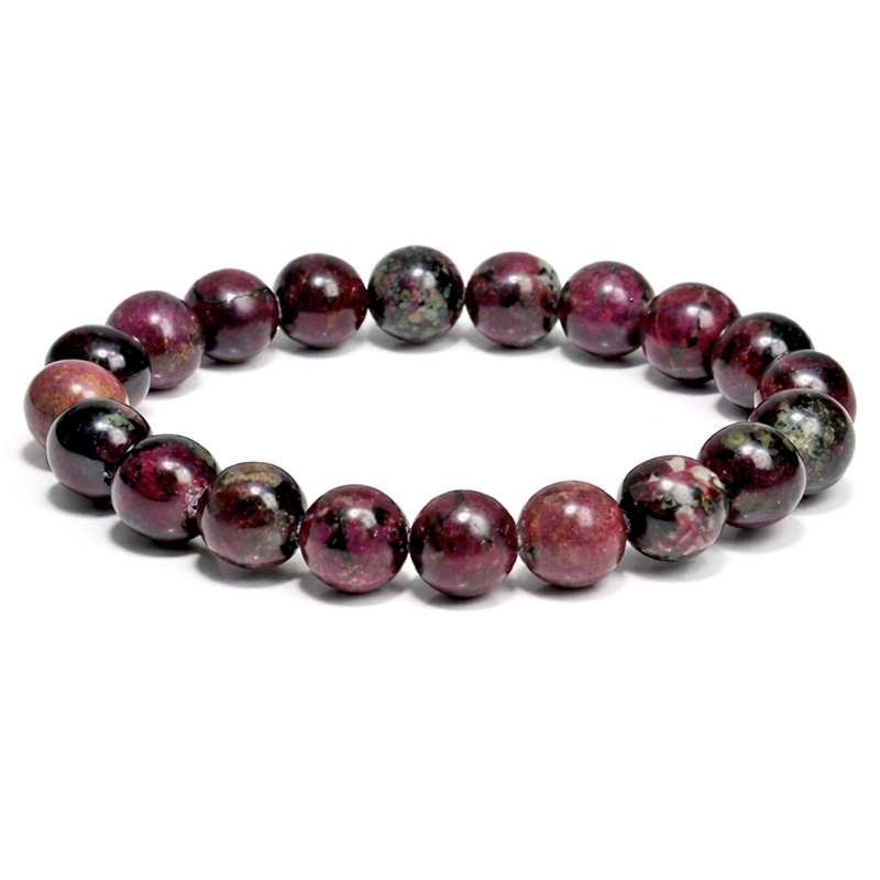 〔K2114-1〕激レア 高品質 約10mm ロシア産 ユーディアライト ブレスレット Eudialyte【カード付】