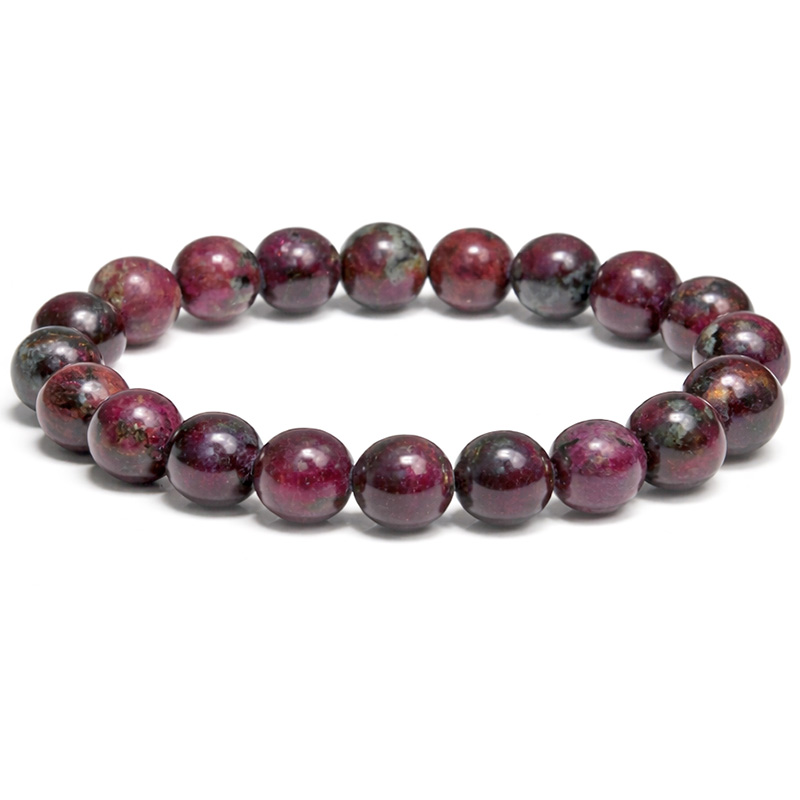 〔K2114-4〕激レア 高品質 約10mm ロシア産 ユーディアライト ブレスレット Eudialyte【カード付】