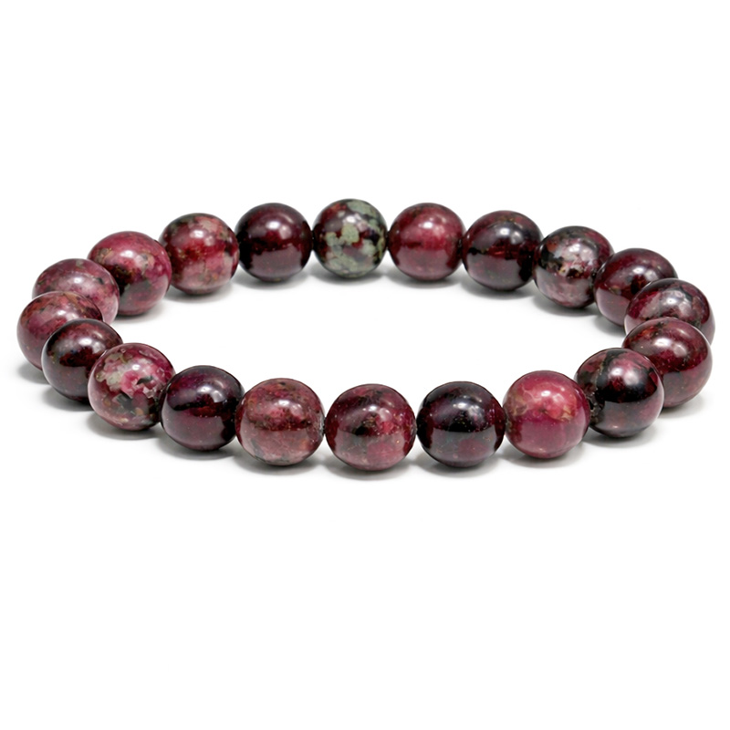 〔K2114-6〕激レア 高品質 約10mm ロシア産 ユーディアライト ブレスレット Eudialyte【カード付】