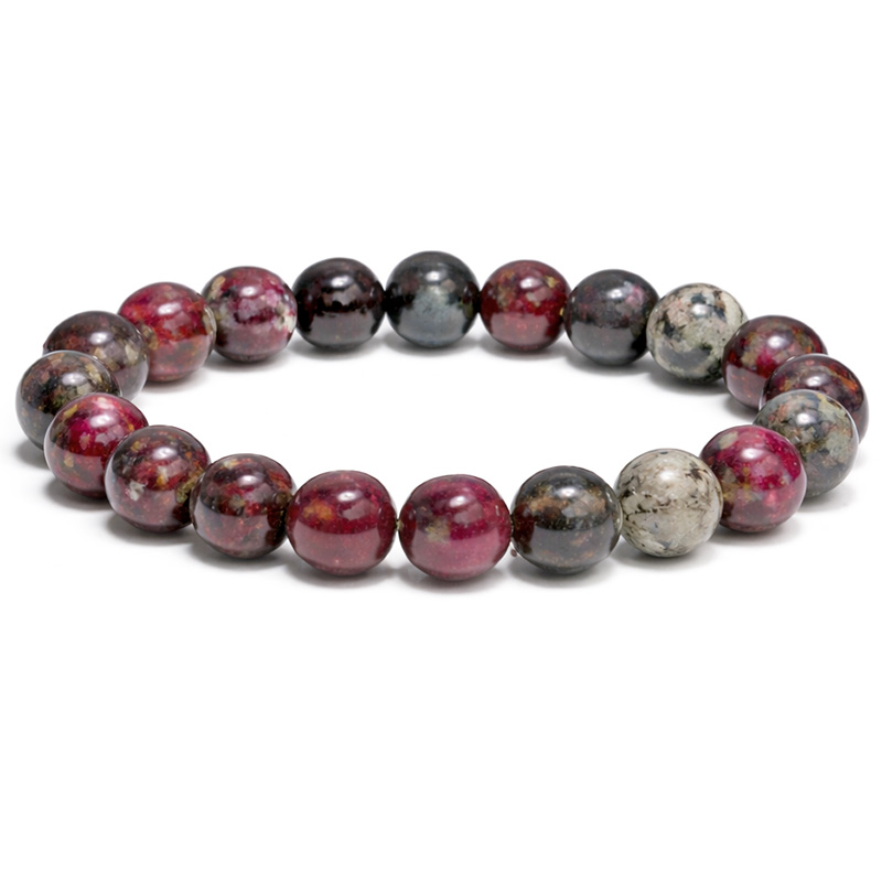 〔K2114-7〕激レア 約10mm ロシア産 ユーディアライト ブレスレット Eudialyte【カード付】