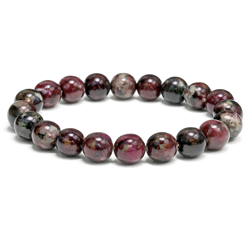 〔K2114-8〕激レア 約10mm ロシア産 ユーディアライト ブレスレット Eudialyte【カード付】