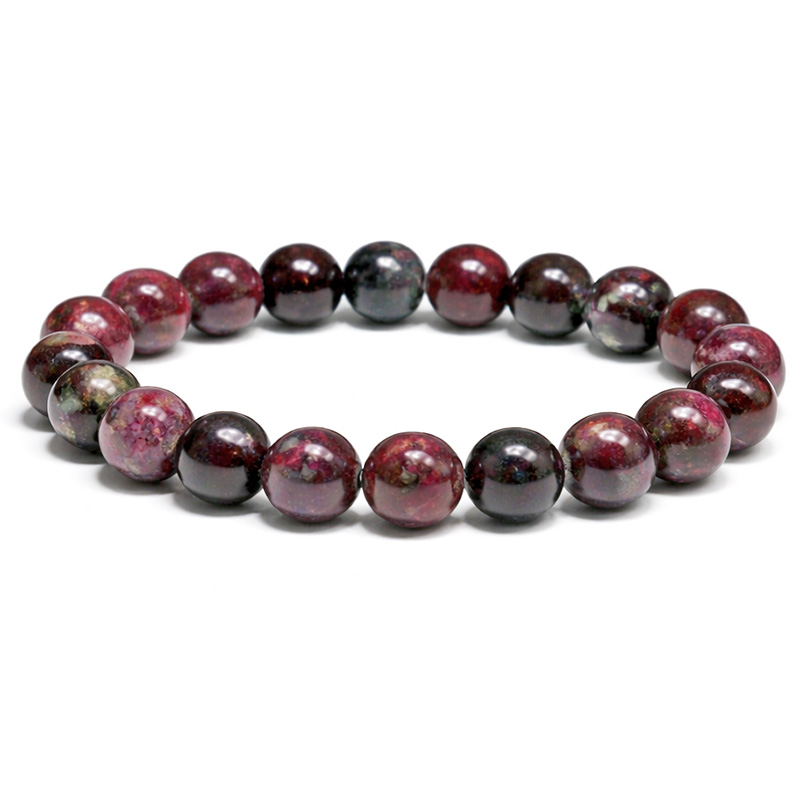 〔K2114-9〕激レア 約10mm ロシア産 ユーディアライト ブレスレット Eudialyte【カード付】