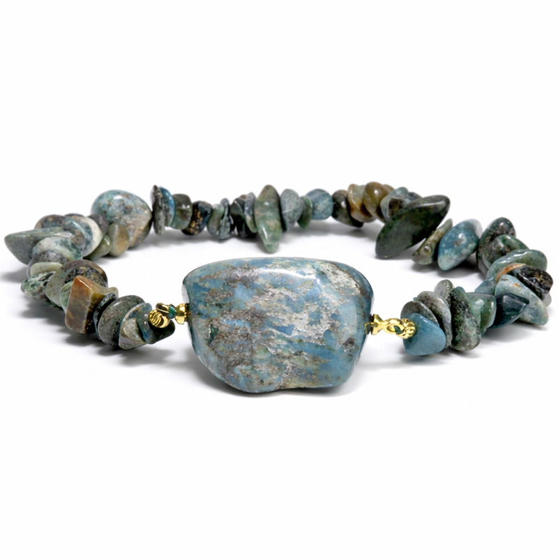 〔K2117-2〕激レア ロシア産ダイアナイト デザインブレスレット さざれ Dianite【カード付】