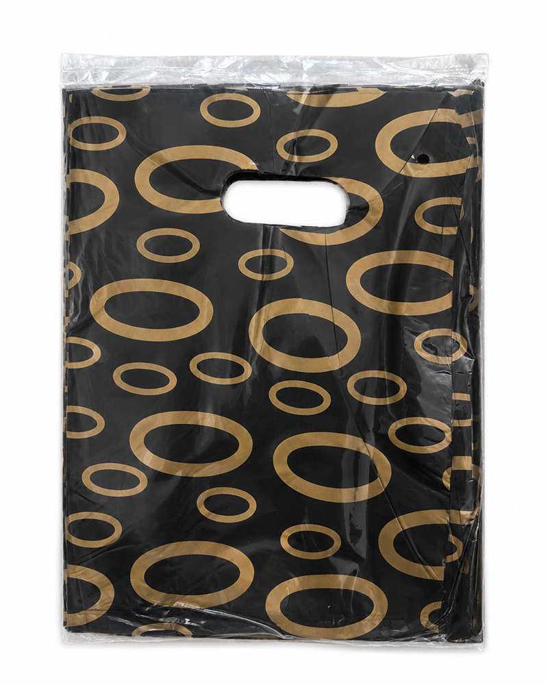 〔O52-3〕約50枚 約33x24cm 柄入り 手提げビニールバッグ アソート / Plastic Shopping Gift Bags