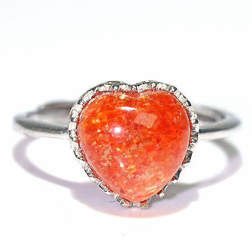 〔R466-20〕高品質 発色良い サンストーン sv925 リング 指輪 フリーサイズ Sun stone 日長石