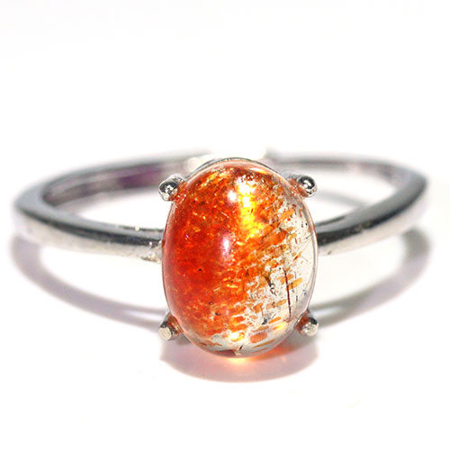 〔R466-22〕高品質 発色良い サンストーン sv925 リング 指輪 フリーサイズ Sun stone 日長石