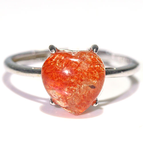 〔R466-23〕高品質 発色良い サンストーン sv925 リング 指輪 フリーサイズ Sun stone 日長石