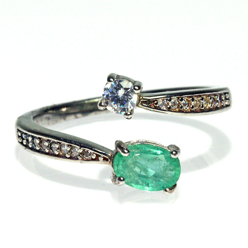 〔R478-2〕高品質 天然 エメラルド sv925 指輪 リング フリー【FOREST 天然石 パワーストーン】