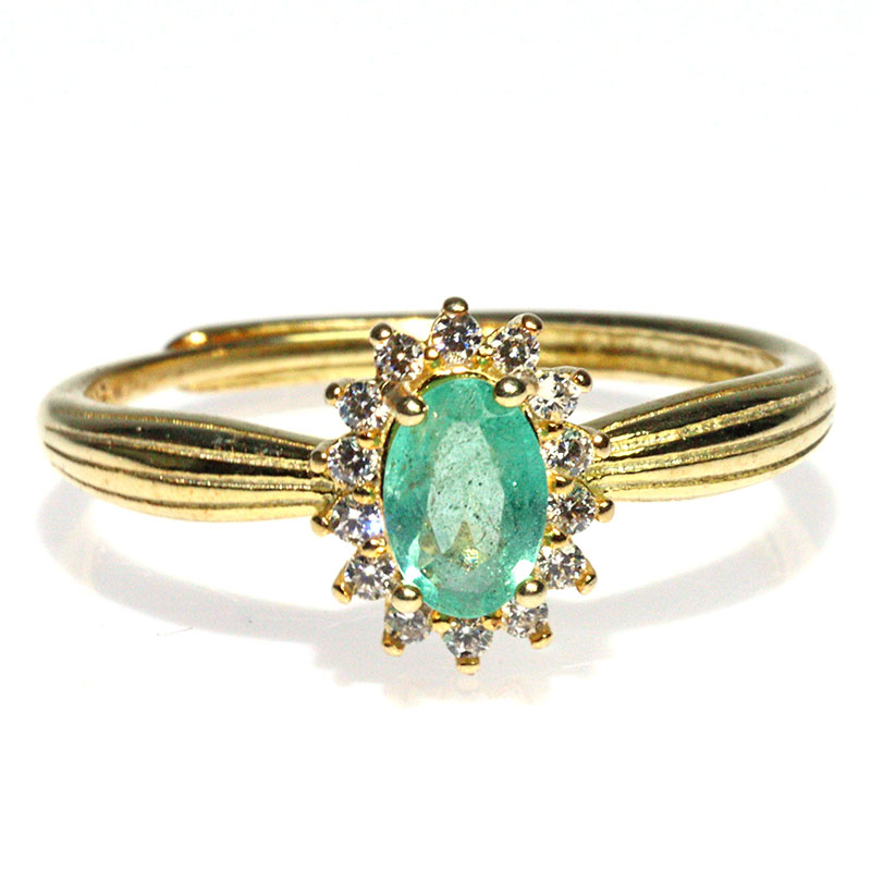 〔R478-5〕高品質 天然 エメラルド sv925 指輪 リング フリー【FOREST 天然石 パワーストーン】