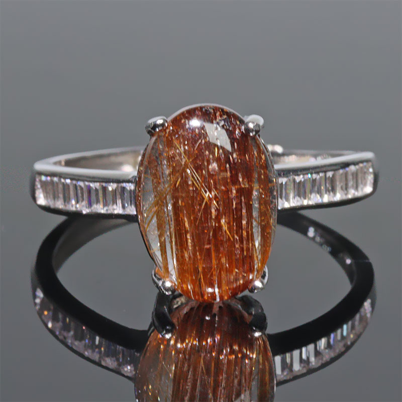 〔R479-3〕sv925 ブロンズルチルクォーツキャッツアイ リング 指輪 フリー