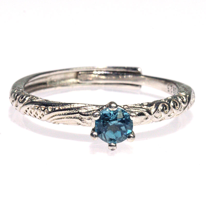 〔R480-2〕sv925 ロンドンブルートパーズ オーバル 指輪 リング サイズフリー【FOREST 天然石 パワーストーン】