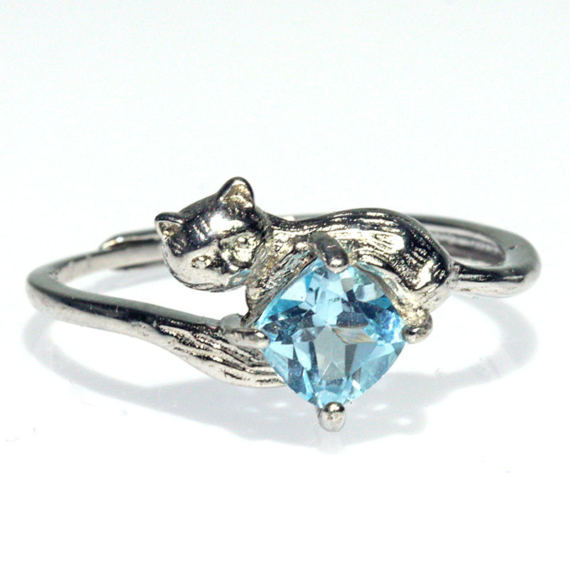 〔R480-4〕sv925 ブルートパーズ 指輪 リング フリーサイズ【FOREST 天然石 パワーストーン】