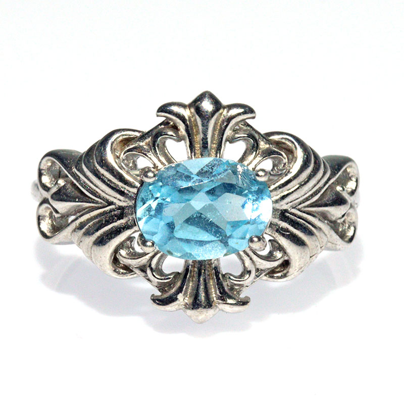 〔R480-5〕sv925 ブルートパーズ 指輪 リング フリーサイズ【FOREST 天然石 パワーストーン】