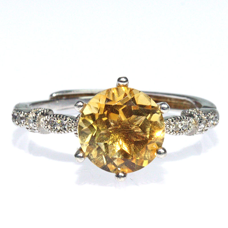 〔R480-7〕Citrine シトリン sv925 リング 指輪 フリーサイズ 【ランダム発送】