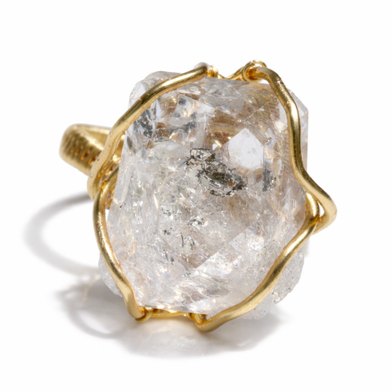 〔R484〕約16号 ニューヨーク州 ハーキマーダイヤモンド リング ワイヤーリング ギャランティーカード付