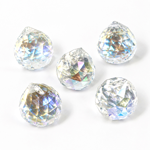 メール便不可 〔Z158-R30〕5個セット サンキャッチャー用 ガラスクリスタル トップパーツ レインボー30mm/Glass Crystal Prism